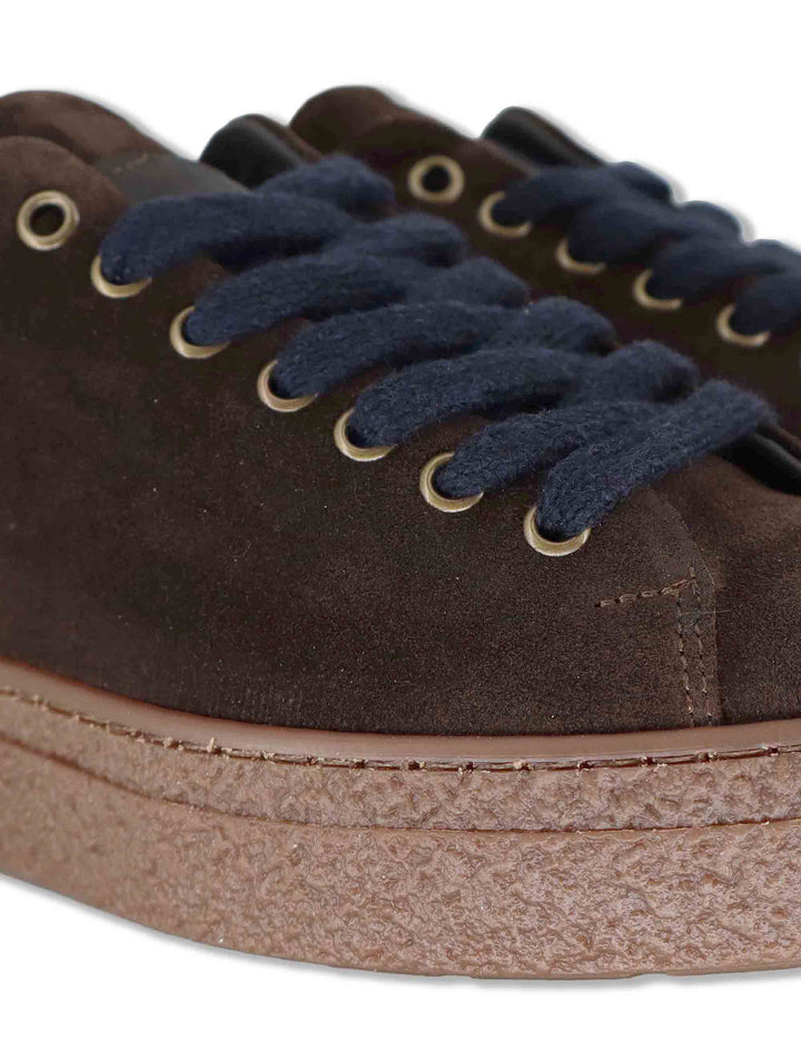 Sneaker uomo in camoscio testa di moro con suola crepe SPLG5010I 014 Spatarella 