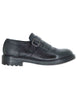 Mocassino in pelle nera con frangia e fibbia Uomo SPNA3029 001