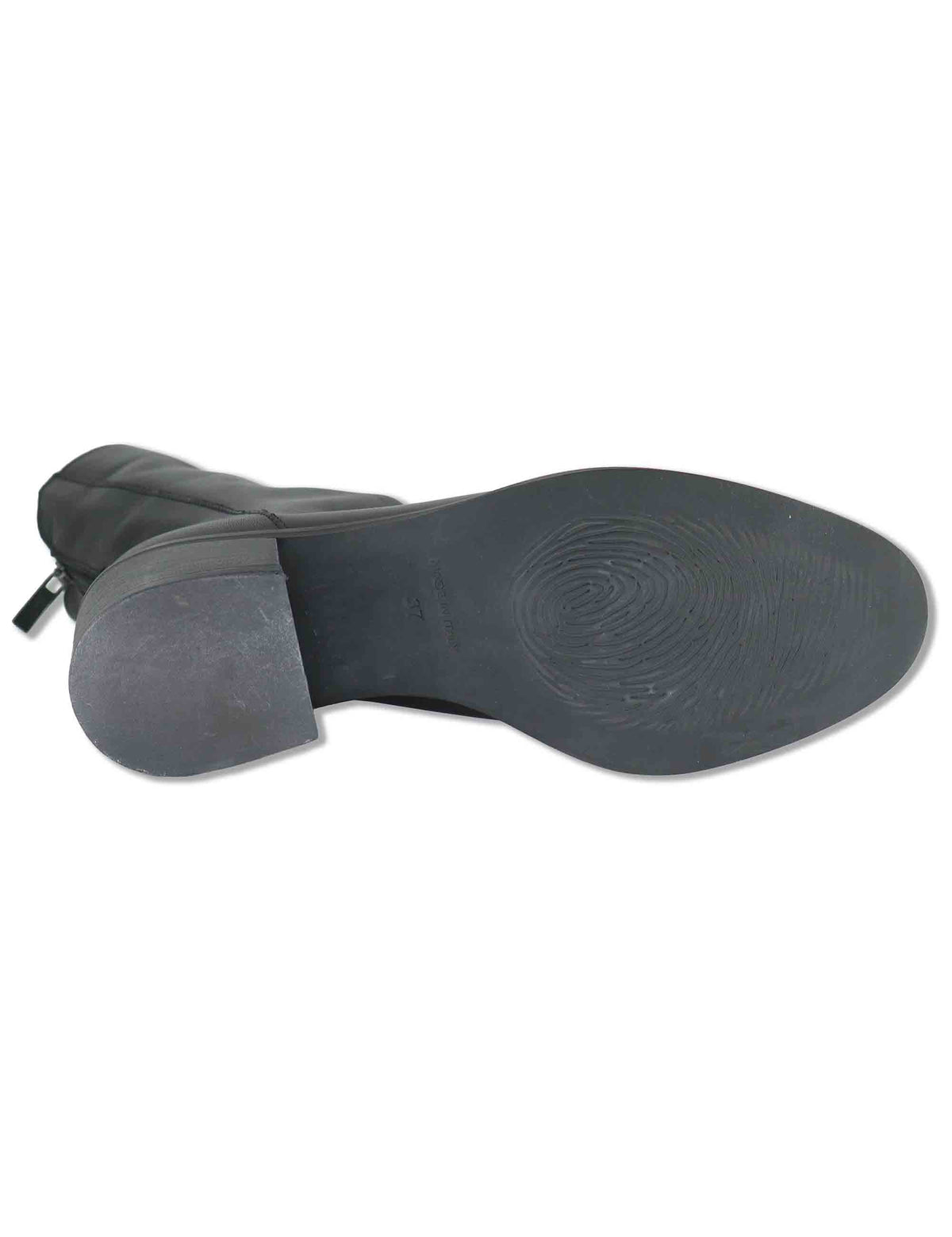 Stivaletti donna in pelle nera con zip posteriore tacco in cuoio e punta larga SPTC2177 001 Spatarella 