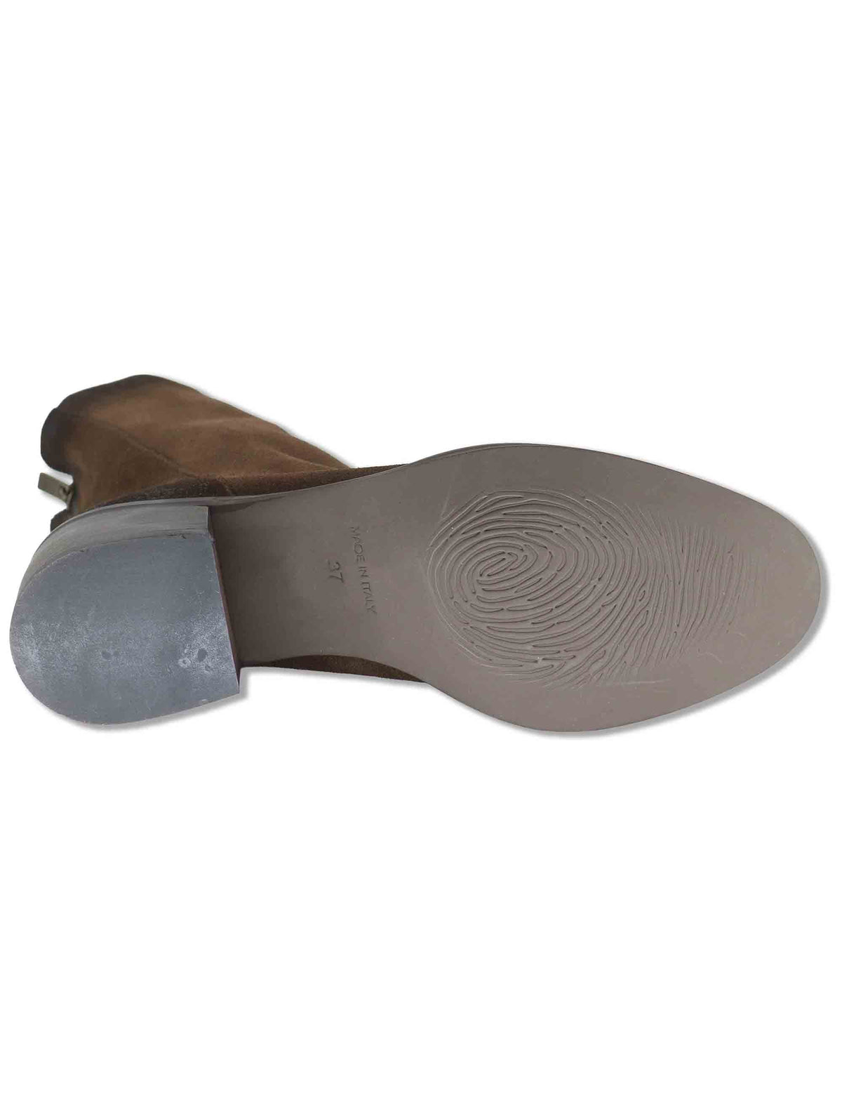 Stivaletti donna in camoscio marrone con zip posteriore tacco in cuoio e punta larga SPTC2177 014 Spatarella 