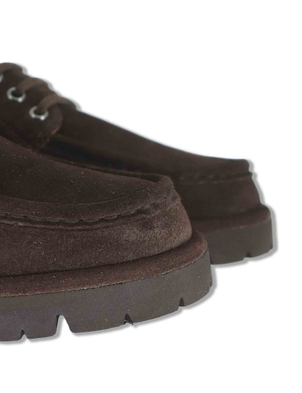 Stringate donna in camoscio marrone modello barca con suola carrarmato FEUDO_BS BROWN Unisa 