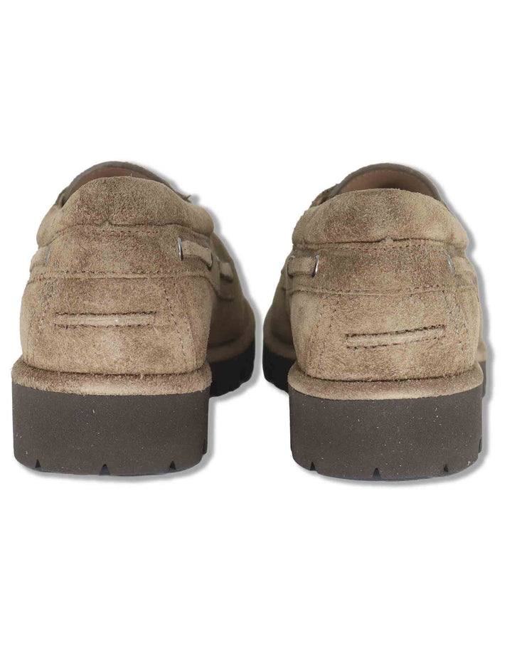 Stringate donna in camoscio taupe modello barca con suola carrarmato FEUDO_BS TAUPE Unisa 