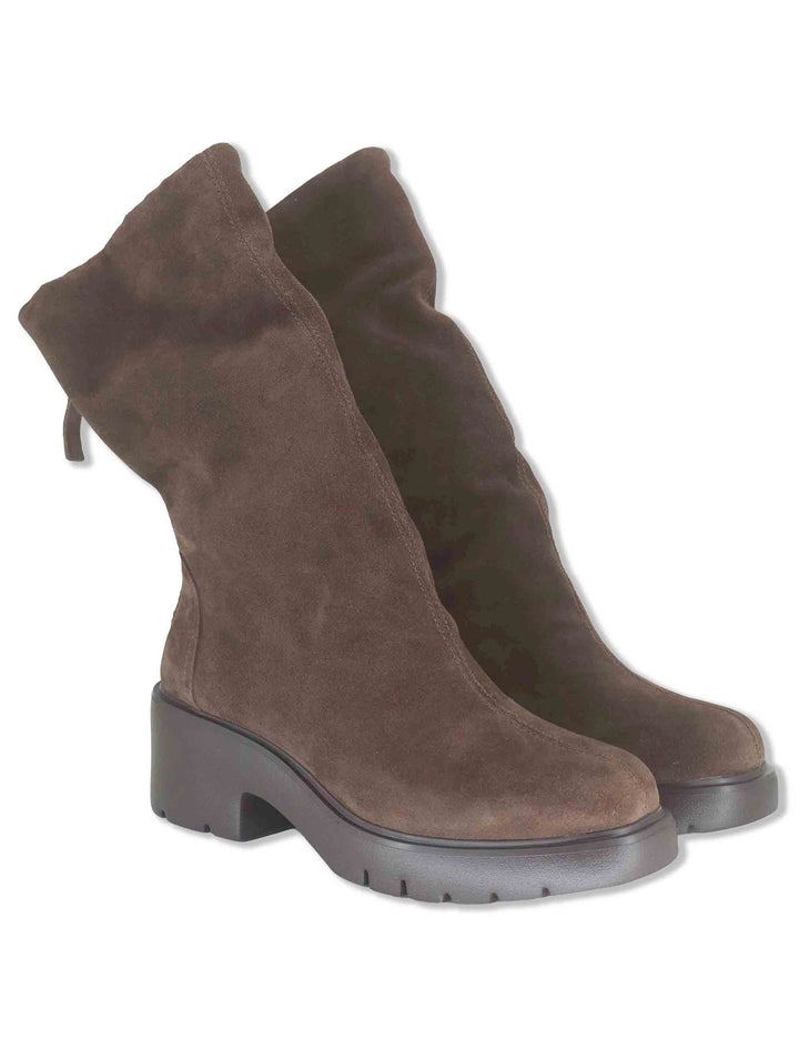 Stivali donna in pelle scamosciata marrone con cerniera posteriore con suola carrarmato JANSIK_BS BROWN Unisa 