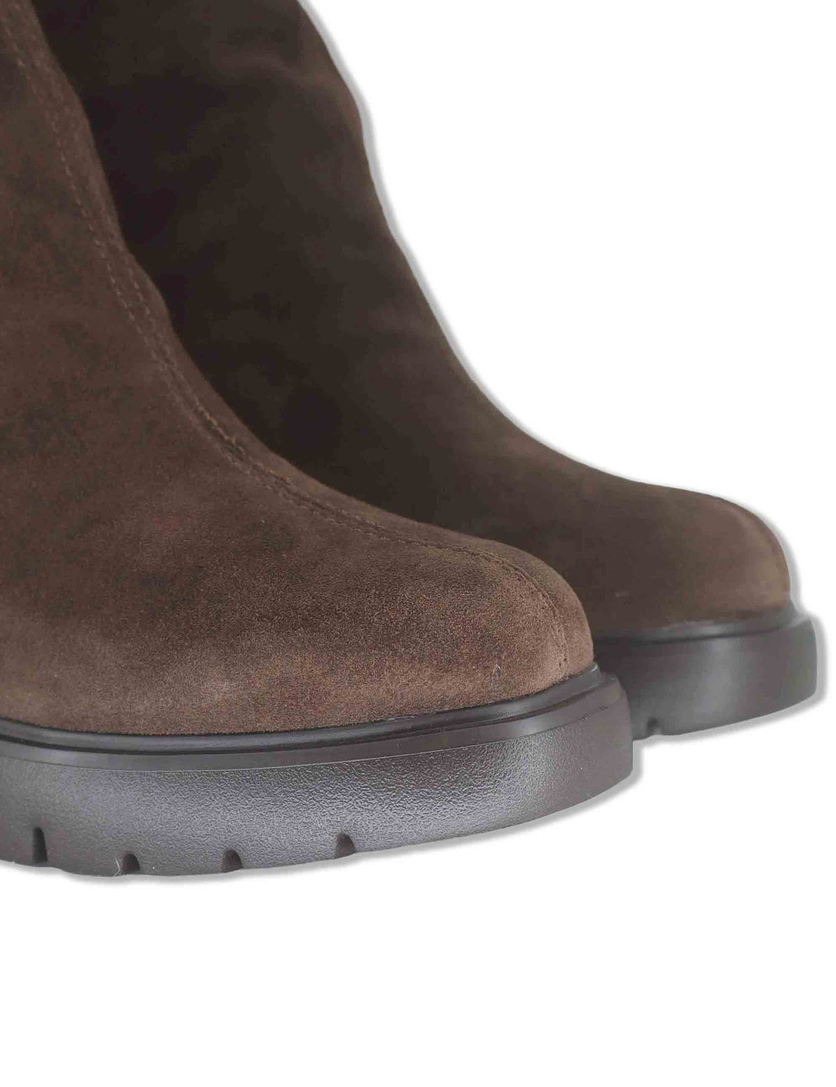 Stivali donna in pelle scamosciata marrone con cerniera posteriore con suola carrarmato JANSIK_BS BROWN Unisa 