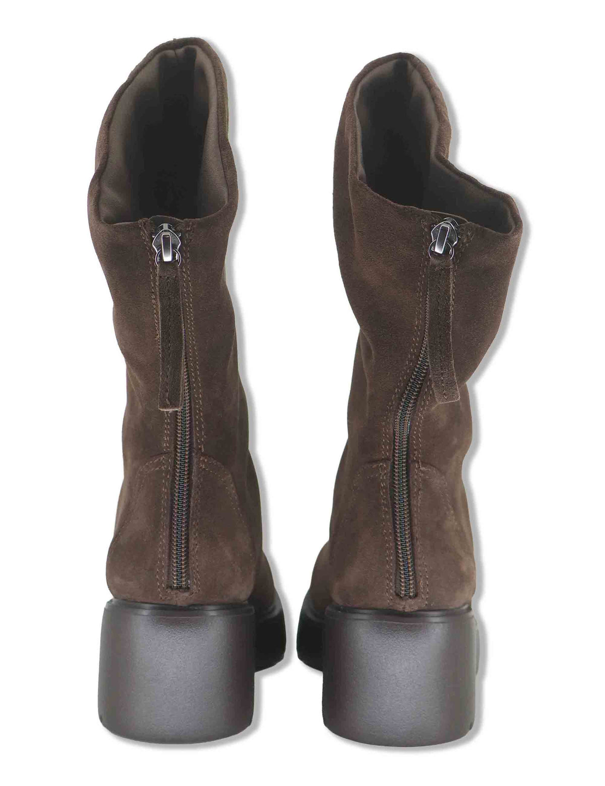 Stivali donna in pelle scamosciata marrone con cerniera posteriore con suola carrarmato JANSIK_BS BROWN Unisa 