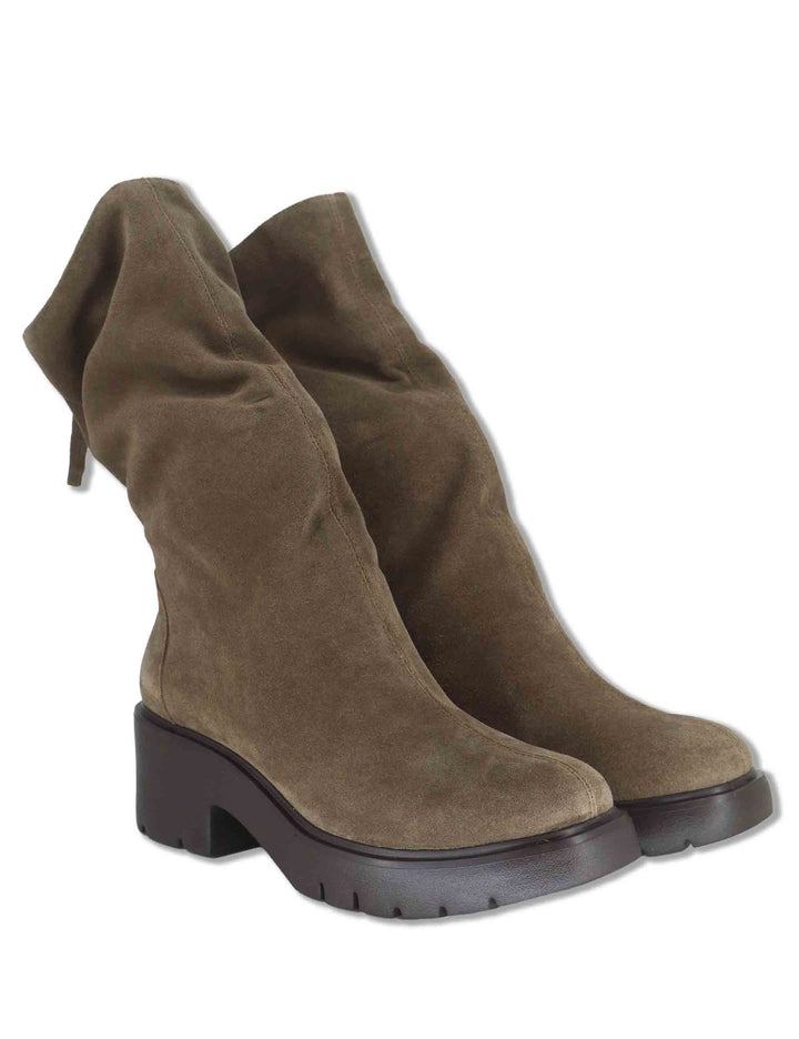Stivali donna in pelle scamosciata taupe con cerniera posteriore con suola carrarmato JANSIK_BS TAUPE Unisa 