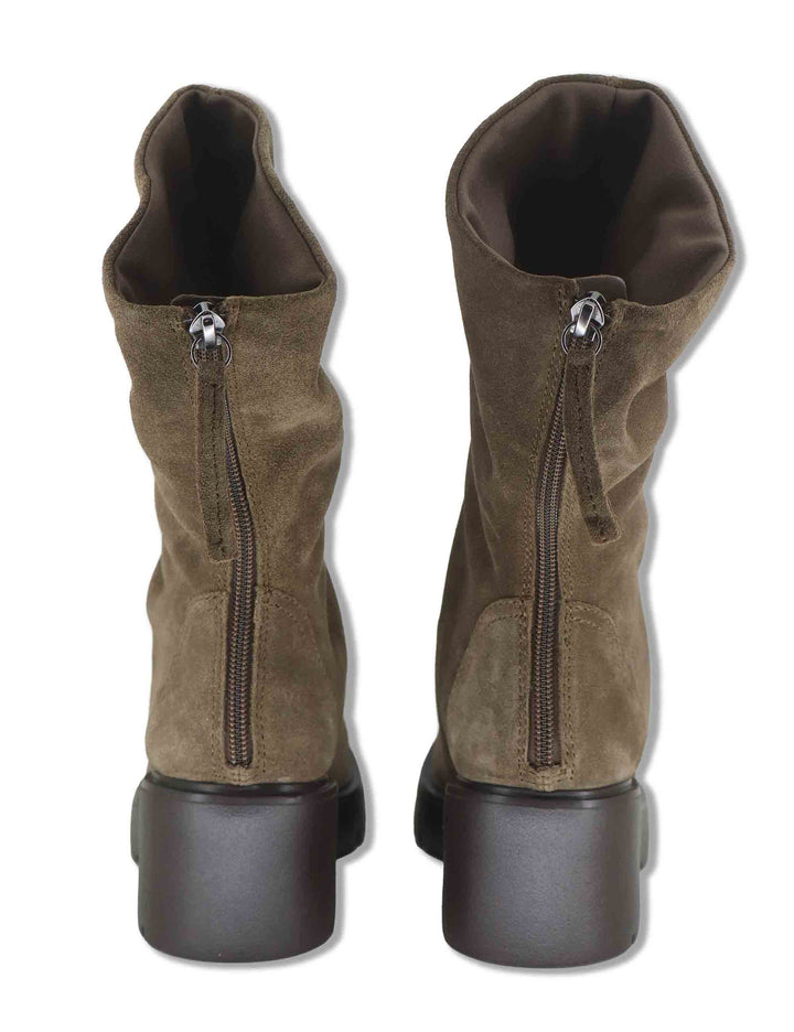 Stivali donna in pelle scamosciata taupe con cerniera posteriore con suola carrarmato JANSIK_BS TAUPE Unisa 