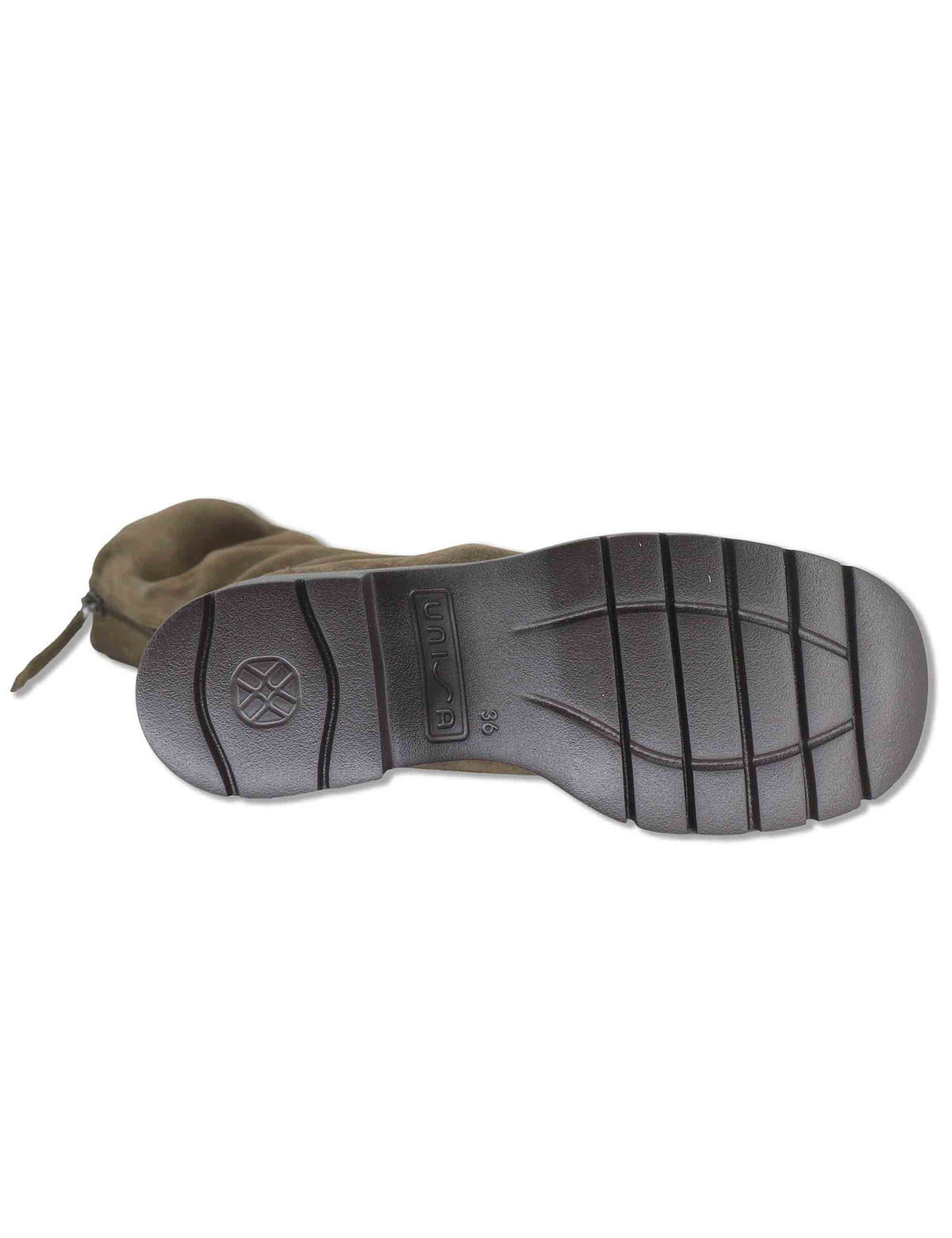 Stivali donna in pelle scamosciata taupe con cerniera posteriore con suola carrarmato JANSIK_BS TAUPE Unisa 