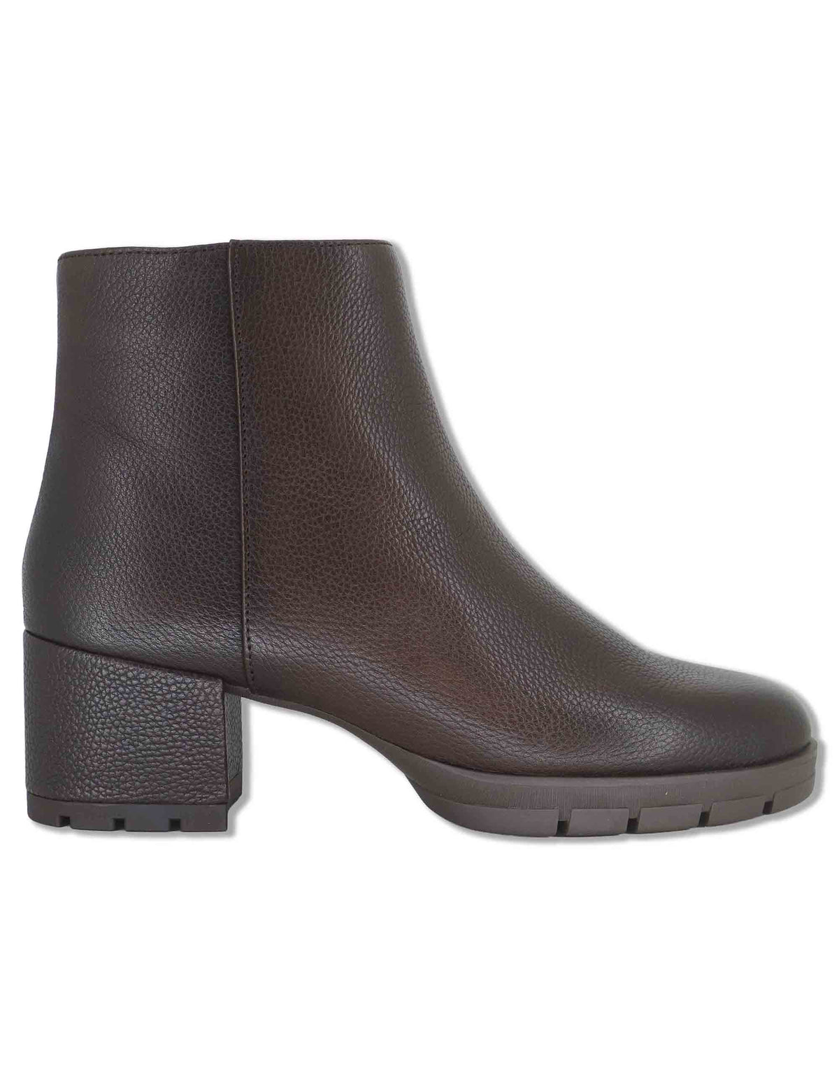 Stivaletti donna in pelle marrone con punta rotonda tacco rivestito e tecnologia SuperSoft JAYDI_F26_ALA BROWN Unisa 