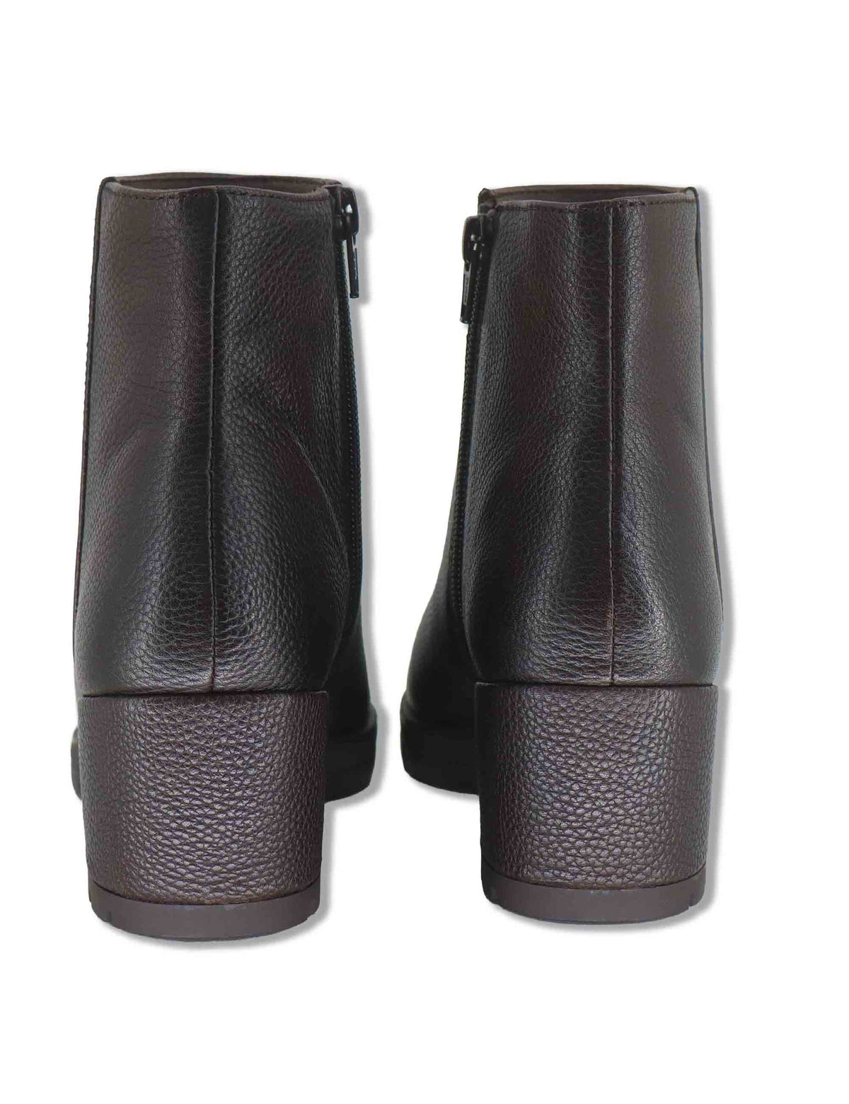 Stivaletti donna in pelle marrone con punta rotonda tacco rivestito e tecnologia SuperSoft JAYDI_F26_ALA BROWN Unisa 