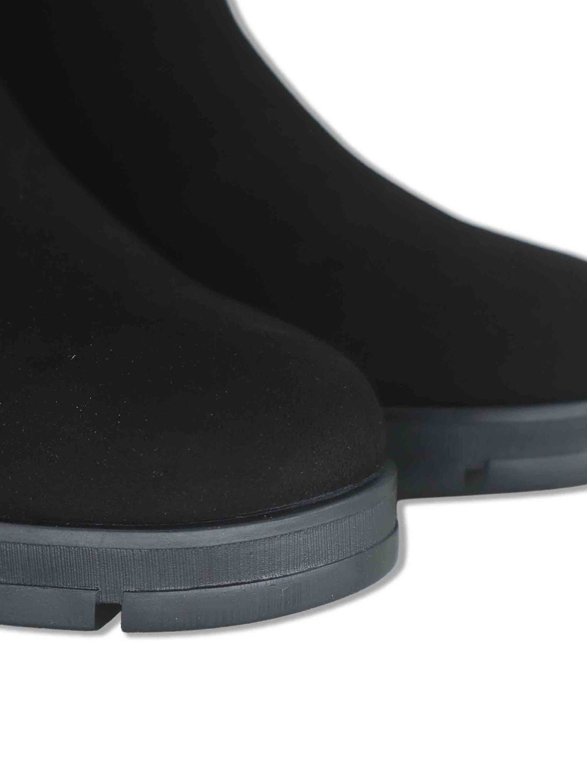 Stivaletti donna in pelle scamosciata nera con punta rotonda tacco rivestito e tecnologia SuperSoft JAYDI_F26_BS BLACK Unisa 