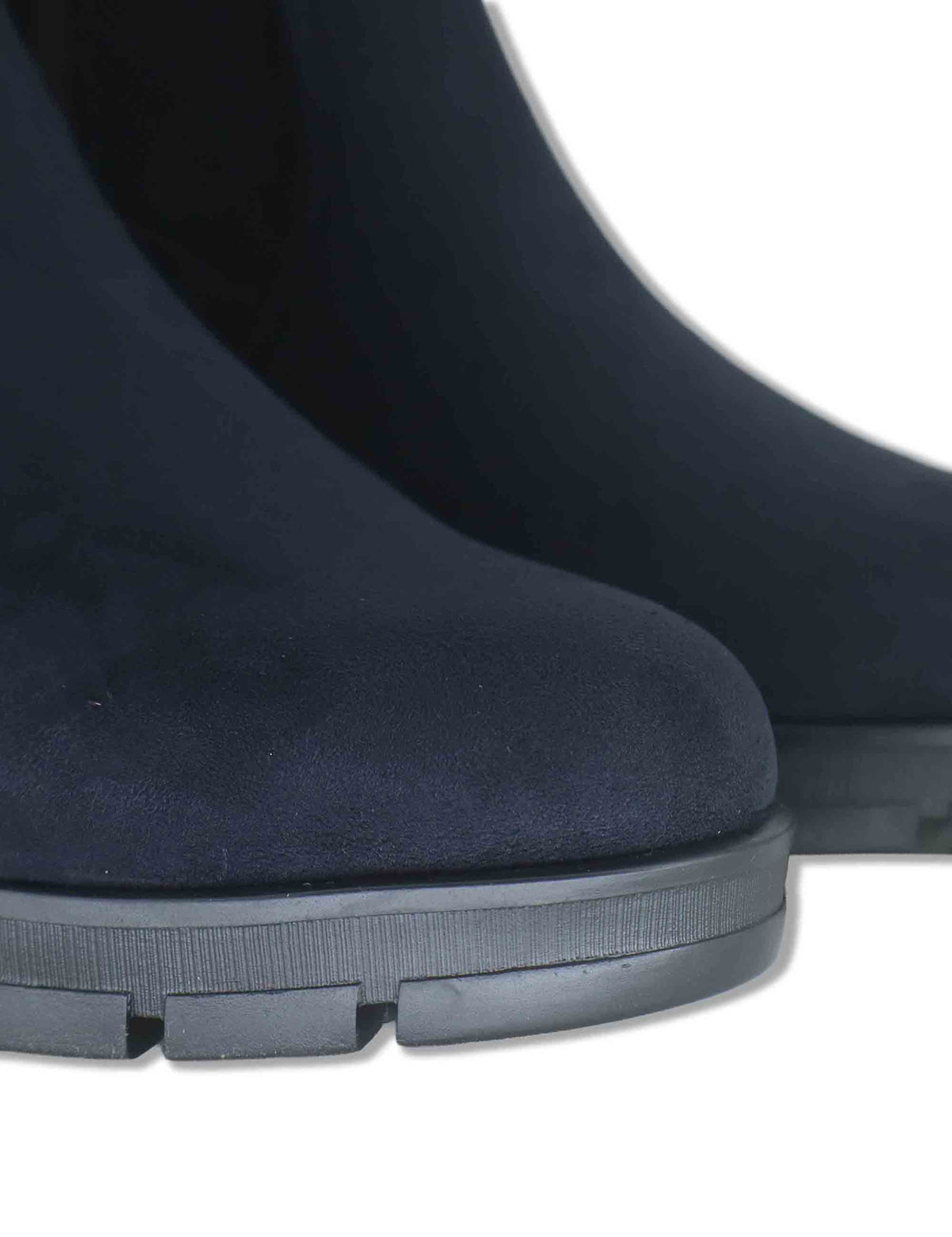 Stivaletti donna in camoscio ed eco camoscio elasticizzato blu con zip interna tacco basso e plateau JELINE_ST ABYSS Unisa 