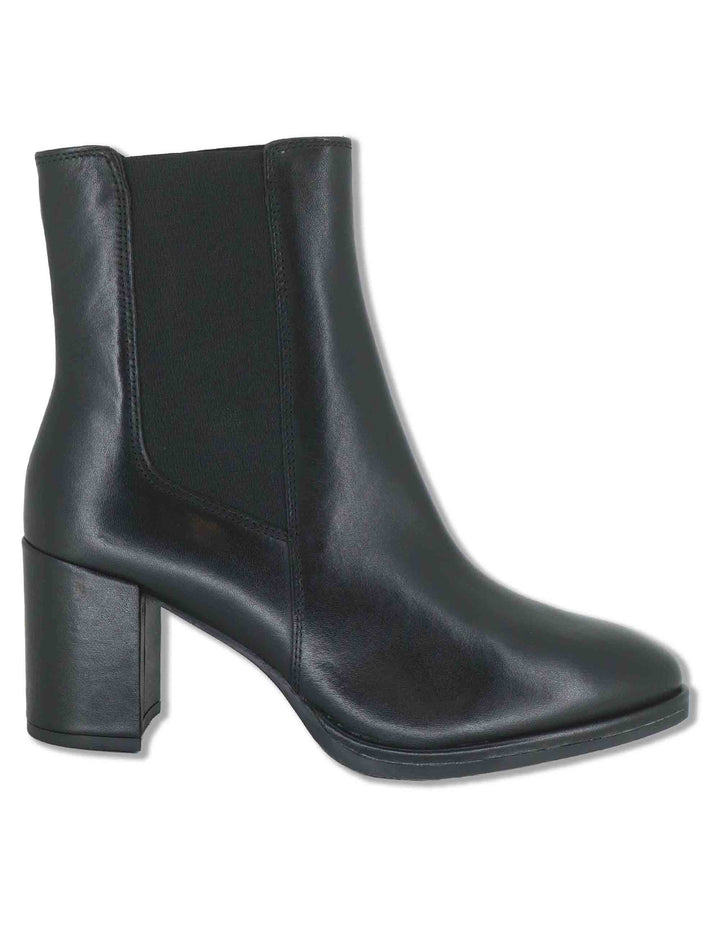 Stivaletti beatles donna in pelle nera con elastici laterali zip interna e tacco comodo LOSUS_BS BLACK Unisa 