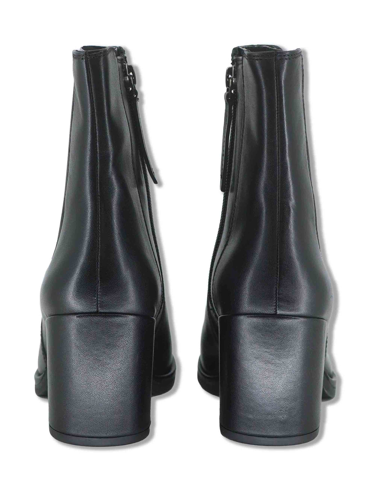 Stivaletti beatles donna in pelle nera con elastici laterali zip interna e tacco comodo LOSUS_BS BLACK Unisa 