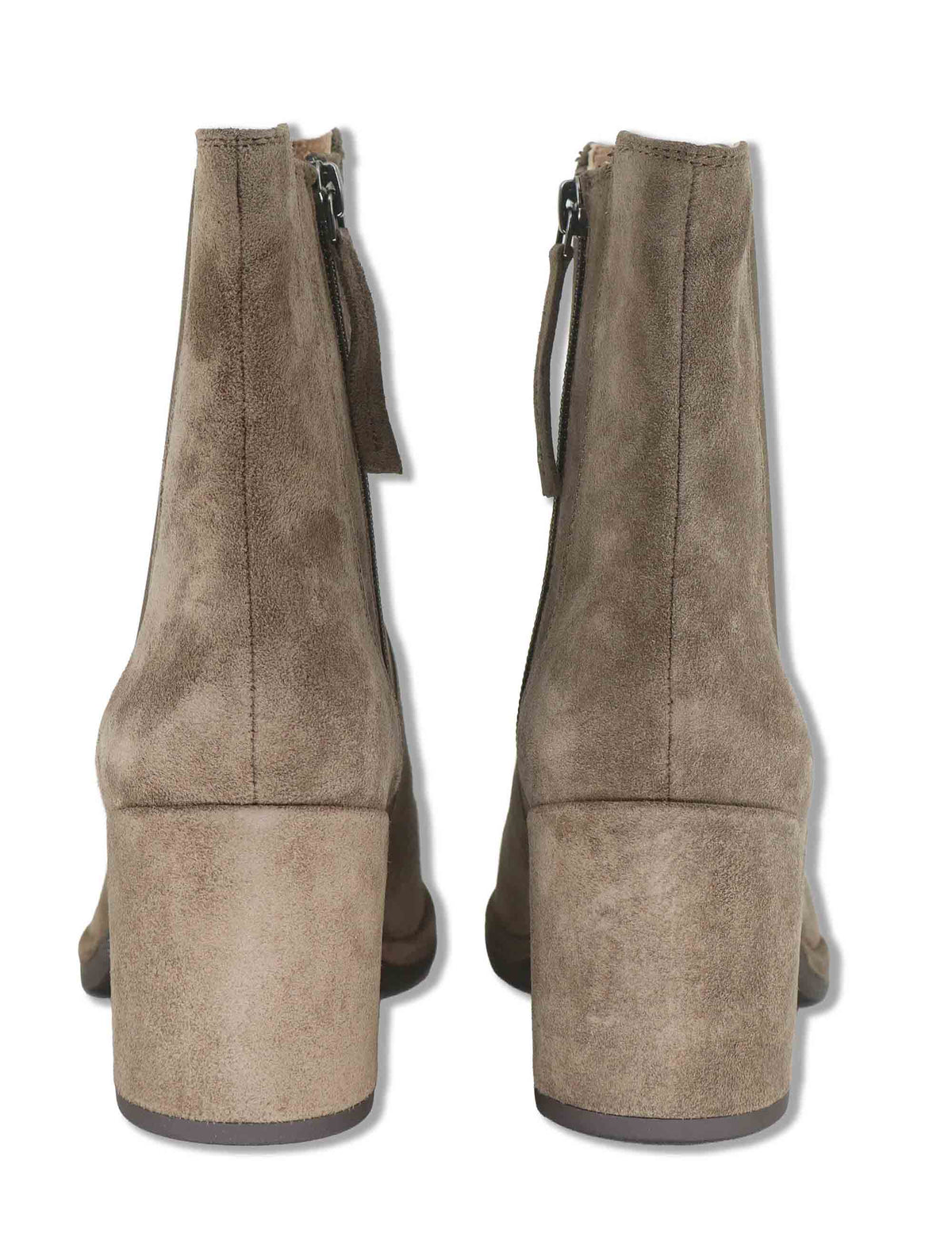 Stivaletti beatles donna in camoscio taupe con elastici laterali zip interna e tacco comodo LOSUS_BS TAUPE Unisa 