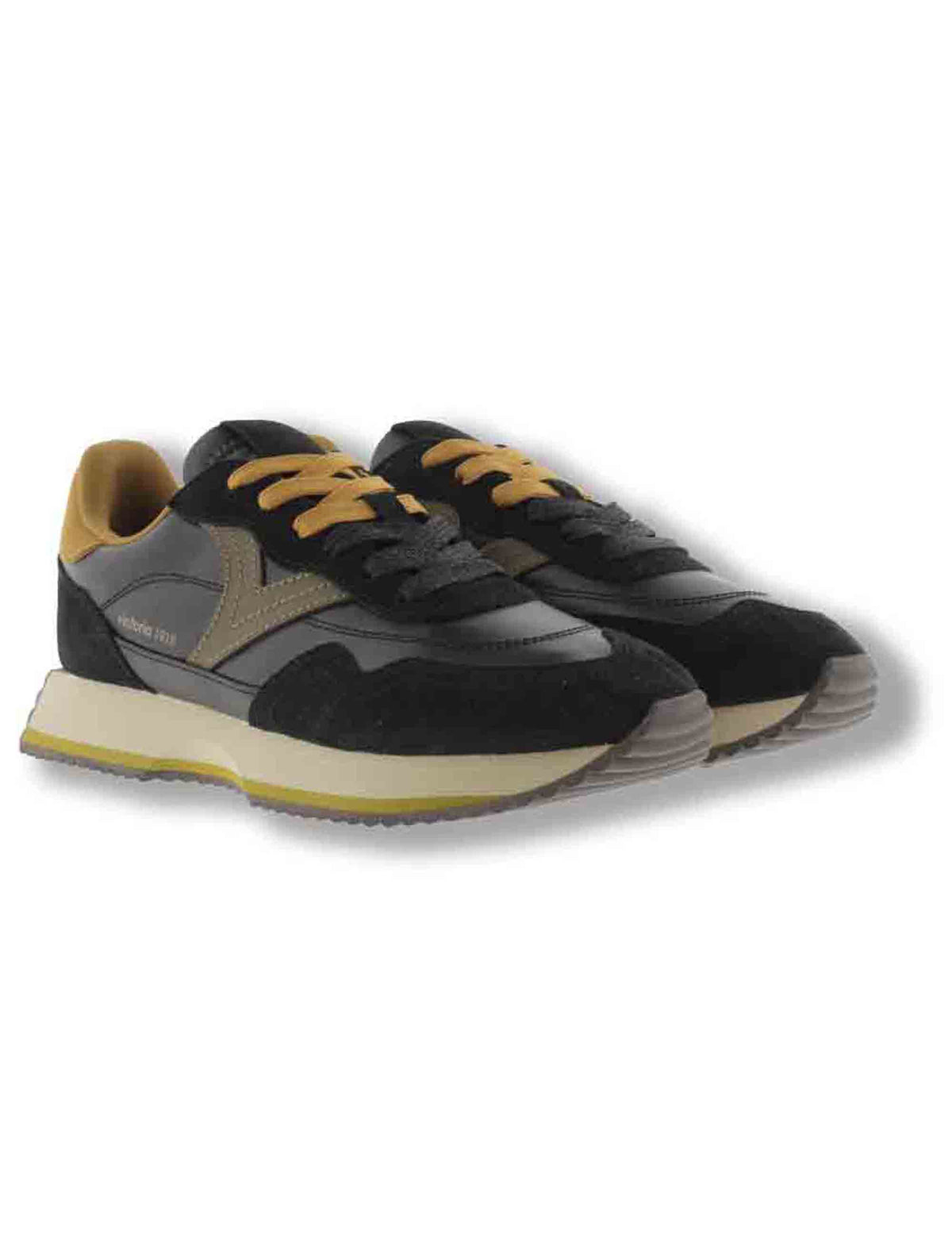 Sneakers donna Cosmos in nylon metallizzato e camoscio nero 1134118 10 Negro Victoria 