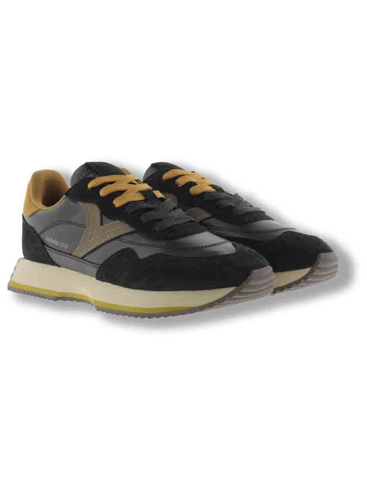 Sneakers donna Cosmos in nylon metallizzato e camoscio nero 1134118 10 Negro Victoria 