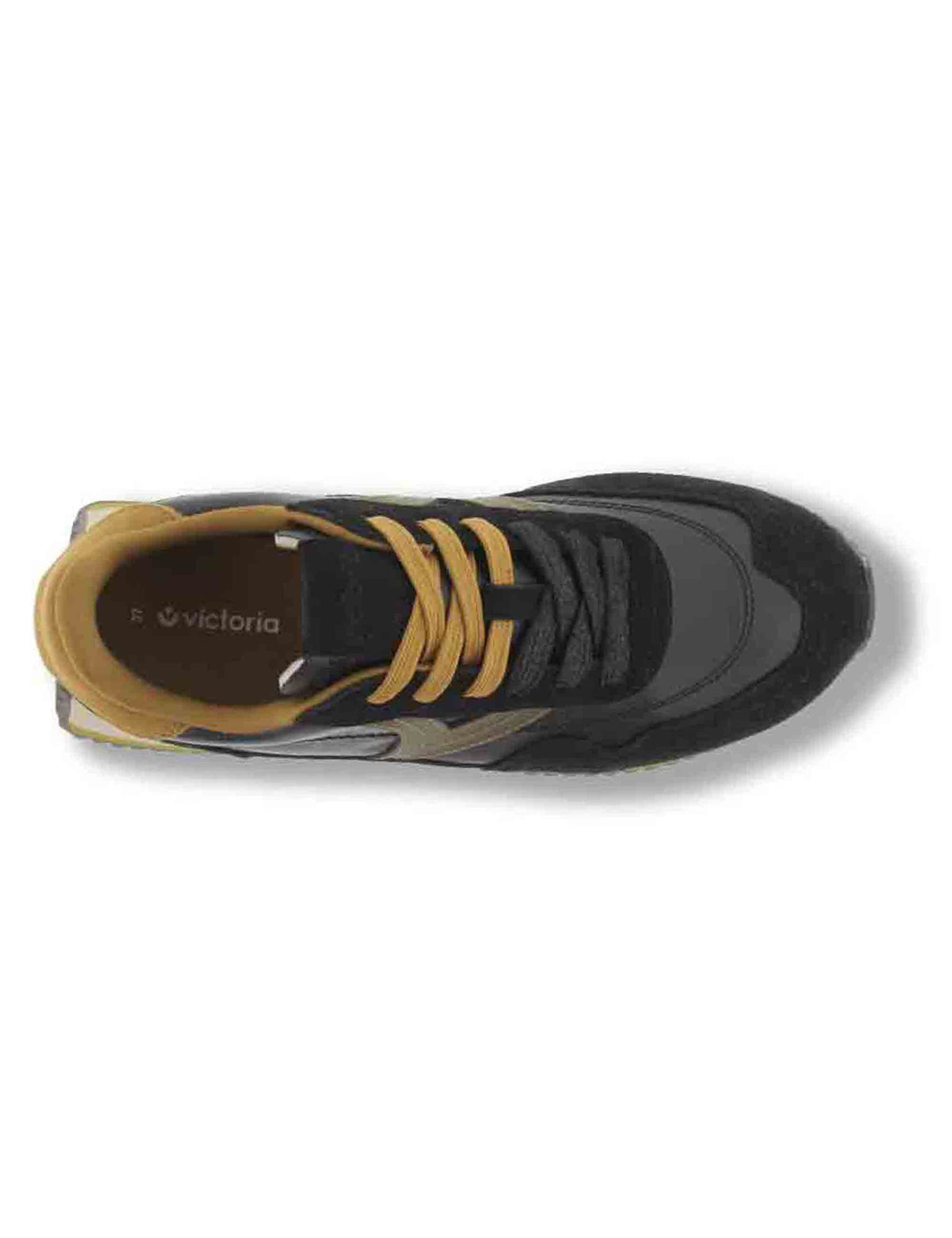 Sneakers donna Cosmos in nylon metallizzato e camoscio nero 1134118 10 Negro Victoria 