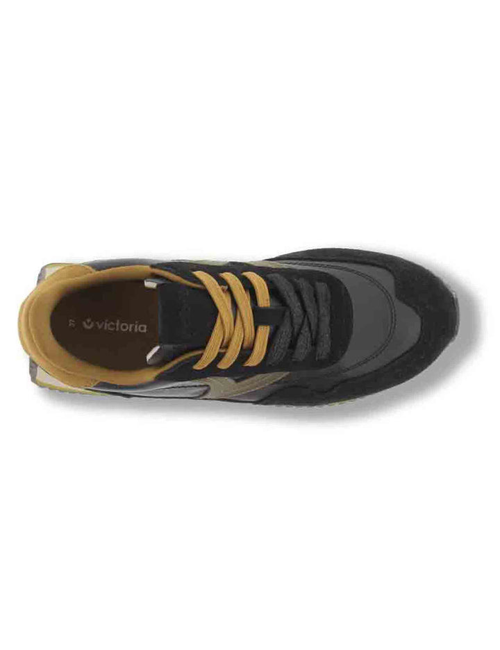 Sneakers donna Cosmos in nylon metallizzato e camoscio nero 1134118 10 Negro Victoria 