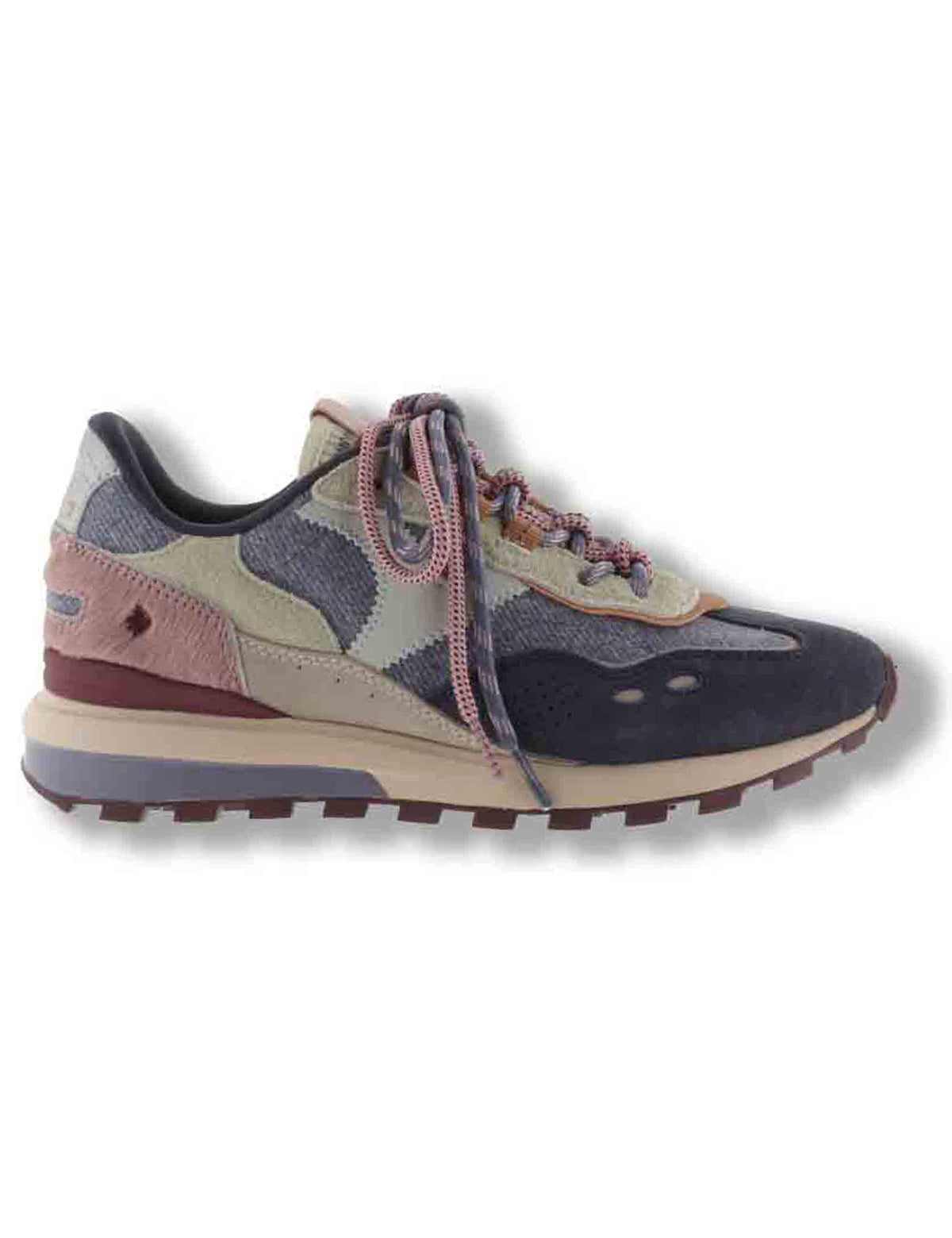 Sneakers donna Luna blu multicolore in tessuto con inserti camoscio 1156117 30 Marino Victoria 