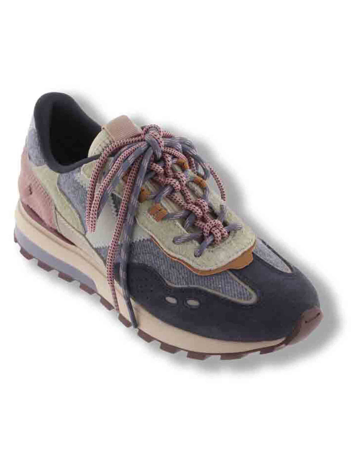 Sneakers donna Luna blu multicolore in tessuto con inserti camoscio 1156117 30 Marino Victoria 