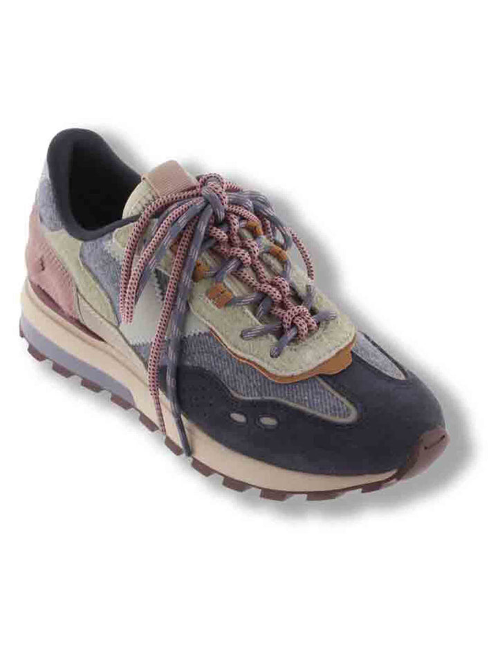 Sneakers donna Luna blu multicolore in tessuto con inserti camoscio 1156117 30 Marino Victoria 