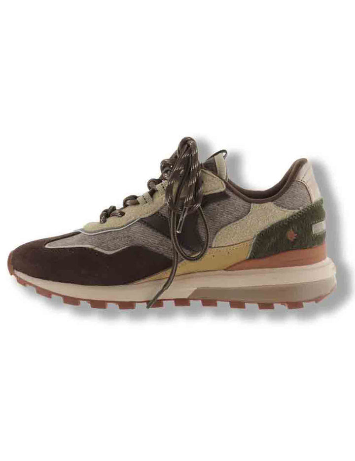 Sneakers donna Luna marrone multicolore in tessuto con inserti camoscio 1156117 70 Marron Victoria 
