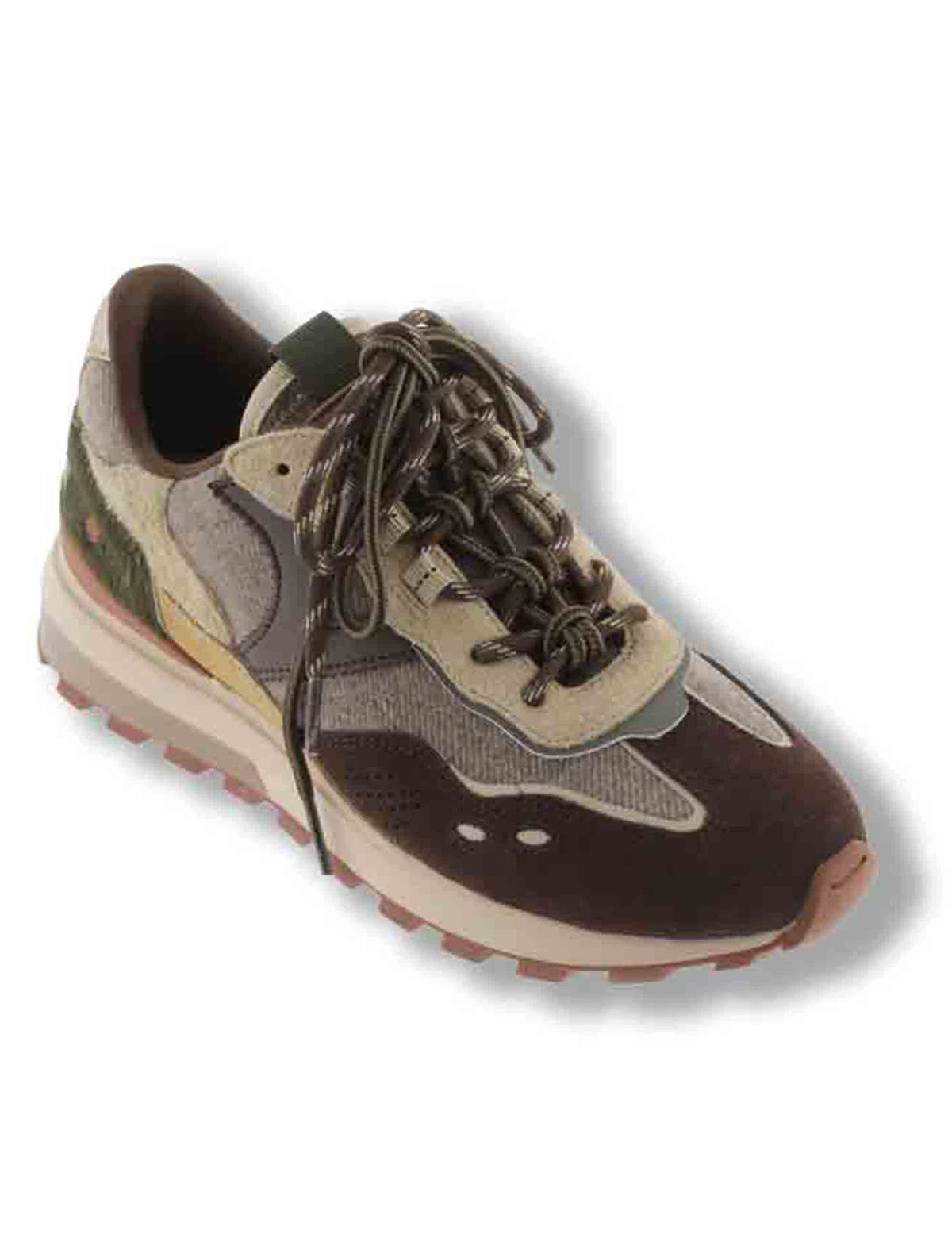 Sneakers donna Luna marrone multicolore in tessuto con inserti camoscio 1156117 70 Marron Victoria 