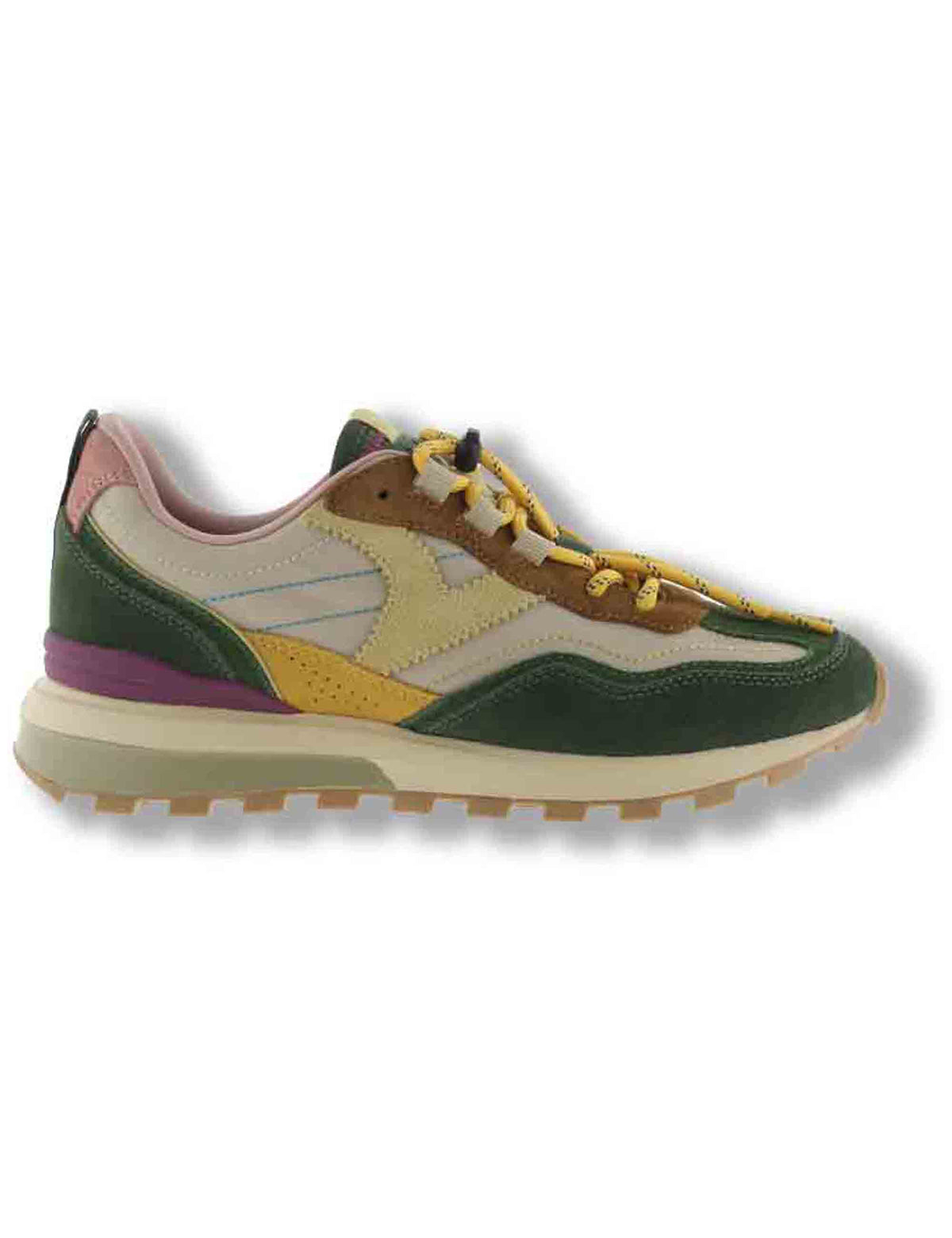 Sneakers donna Luna in nylon beige con inserti camoscio e cuciture a contrasto 1156118 80 Beige Victoria 
