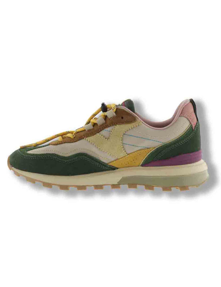 Sneakers donna Luna in nylon beige con inserti camoscio e cuciture a contrasto 1156118 80 Beige Victoria 