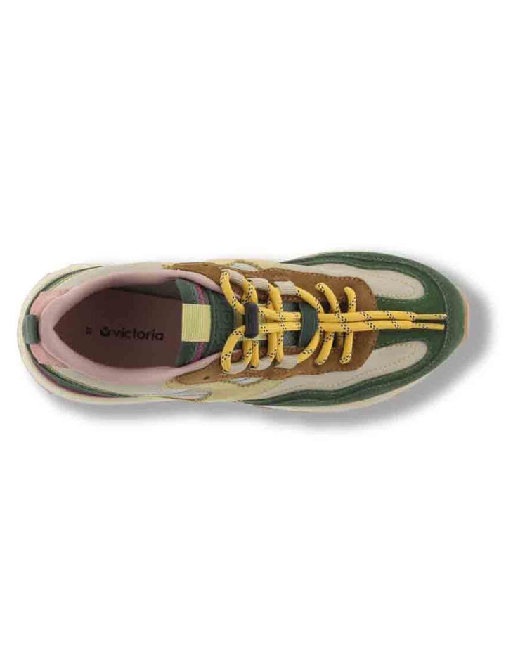 Sneakers donna Luna in nylon beige con inserti camoscio e cuciture a contrasto 1156118 80 Beige Victoria 