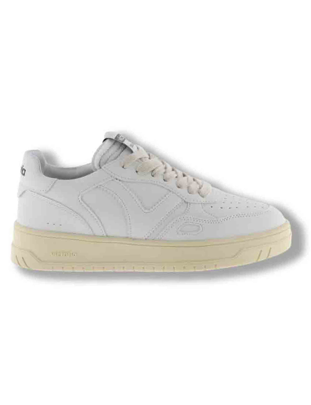 Sneakers uomo Seul in effetto pelle bianca con dettagli traforati e logo in tinta 1257100U 20 Blanco Victoria 