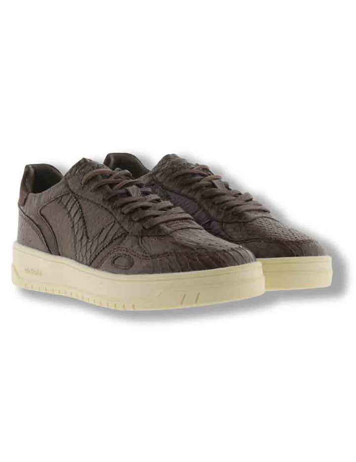 Sneakers donna Seul marrone effetto serpente con inserto camoscio in tinta 1257150 70 Marron Victoria 