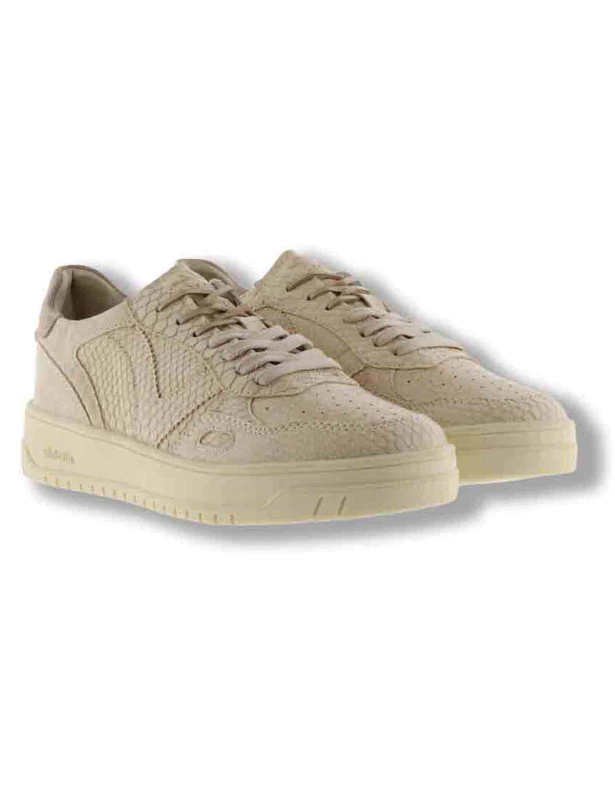 Sneakers donna Seul beige effetto serpente con inserto camoscio in tinta 1257150 80 Beige Victoria 