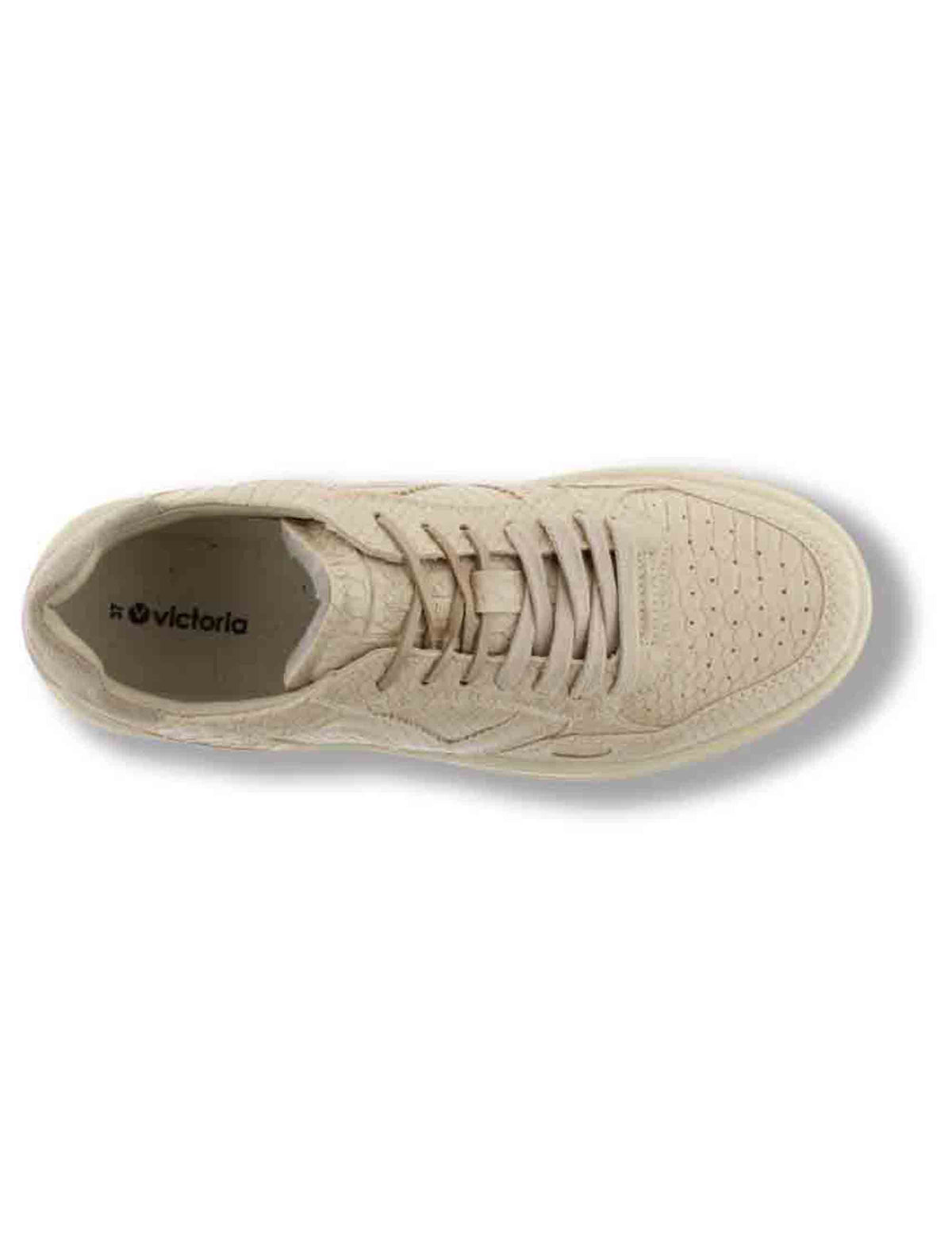 Sneakers donna Seul beige effetto serpente con inserto camoscio in tinta 1257150 80 Beige Victoria 