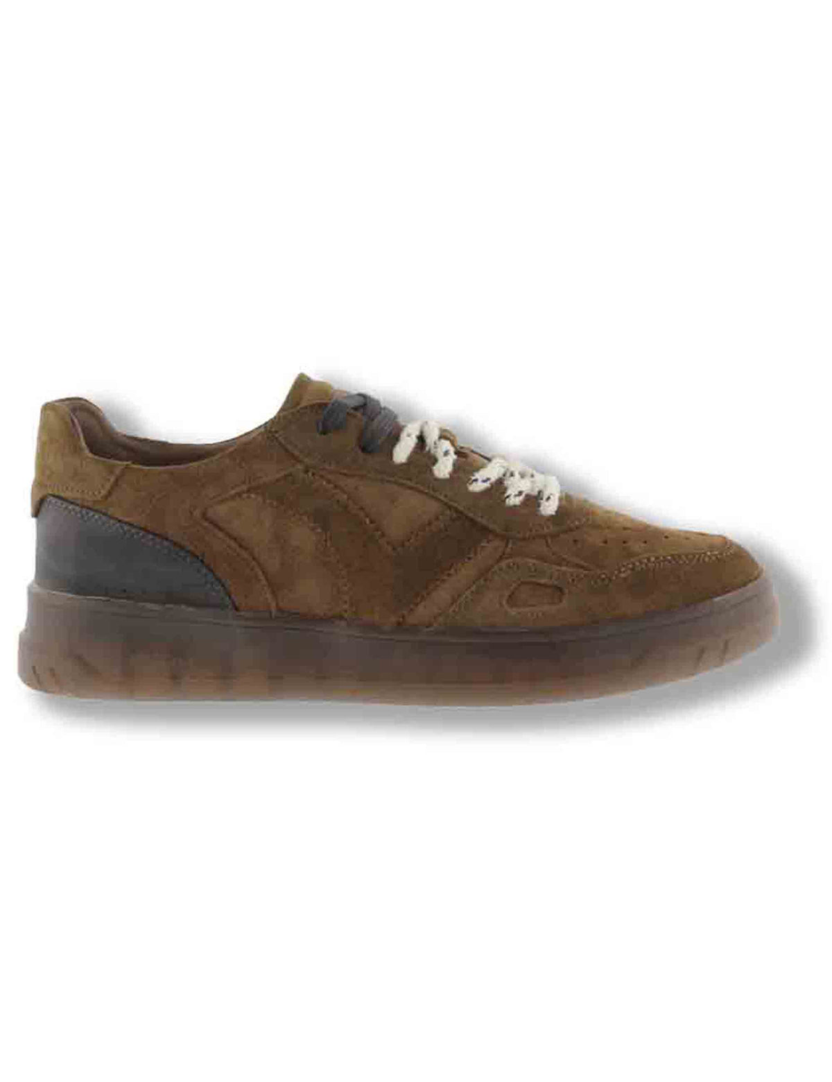 Sneakers uomo Seul in camoscio marrone con doppio laccio e suola caramello 1257153 71 Cuero Victoria 