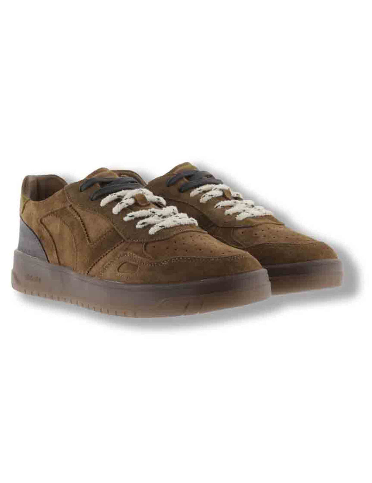 Sneakers uomo Seul in camoscio marrone con doppio laccio e suola caramello 1257153 71 Cuero Victoria 
