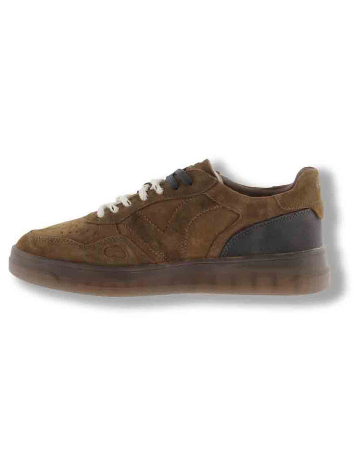 Sneakers uomo Seul in camoscio marrone con doppio laccio e suola caramello 1257153 71 Cuero Victoria 