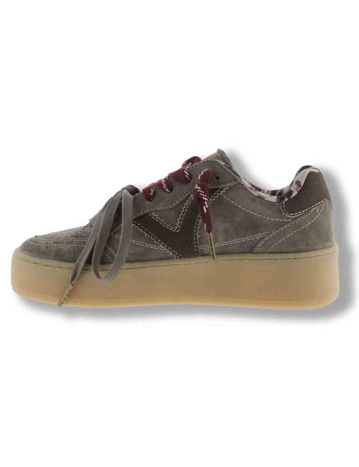 Sneakers donna Turin platform in camoscio verde con ciondolo cuore 1265105 65 Kaki Victoria 