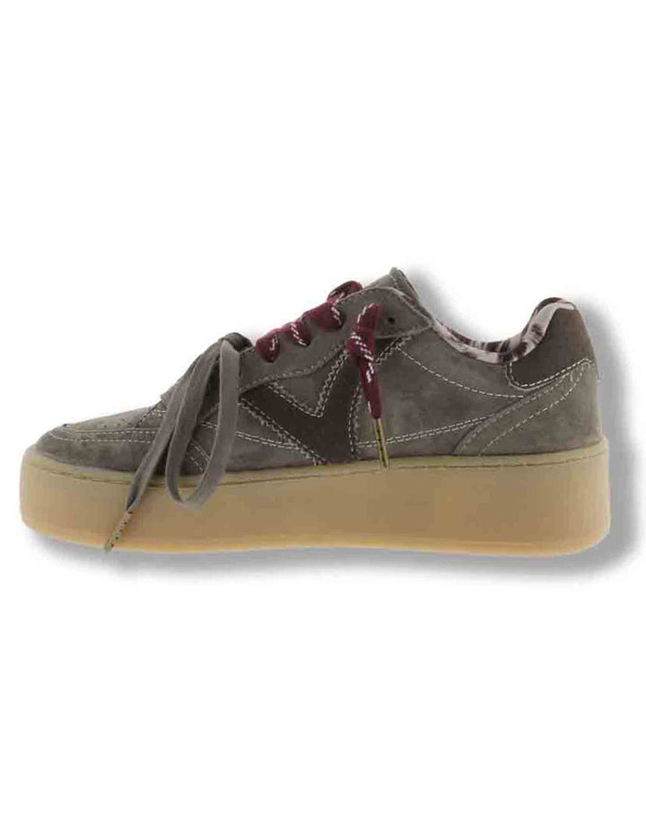 Sneakers donna Turin platform in camoscio verde con ciondolo cuore 1265105 65 Kaki Victoria 