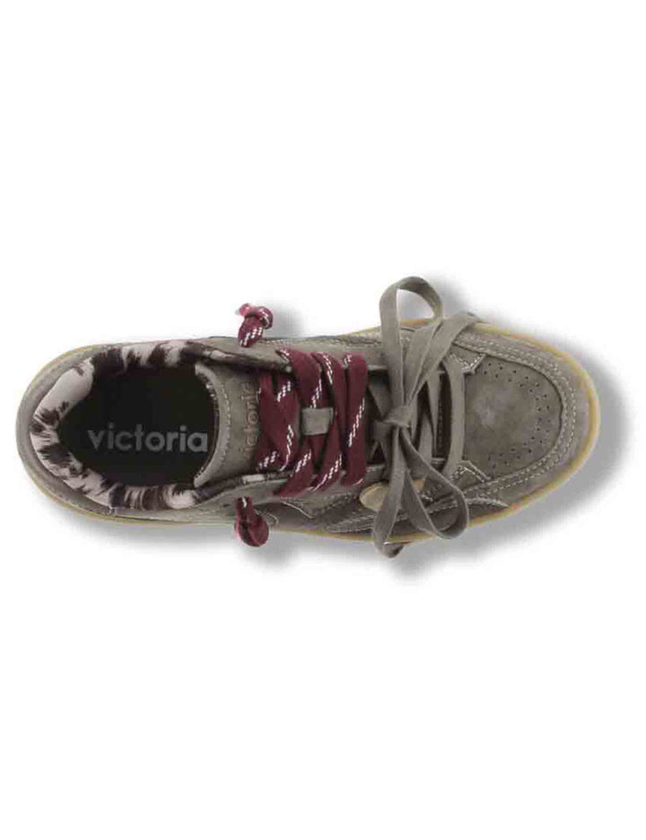 Sneakers donna Turin platform in camoscio verde con ciondolo cuore 1265105 65 Kaki Victoria 