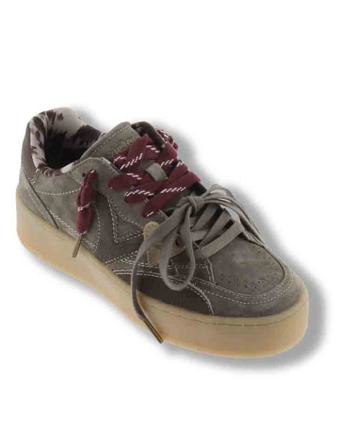 Sneakers donna Turin platform in camoscio verde con ciondolo cuore 1265105 65 Kaki Victoria 