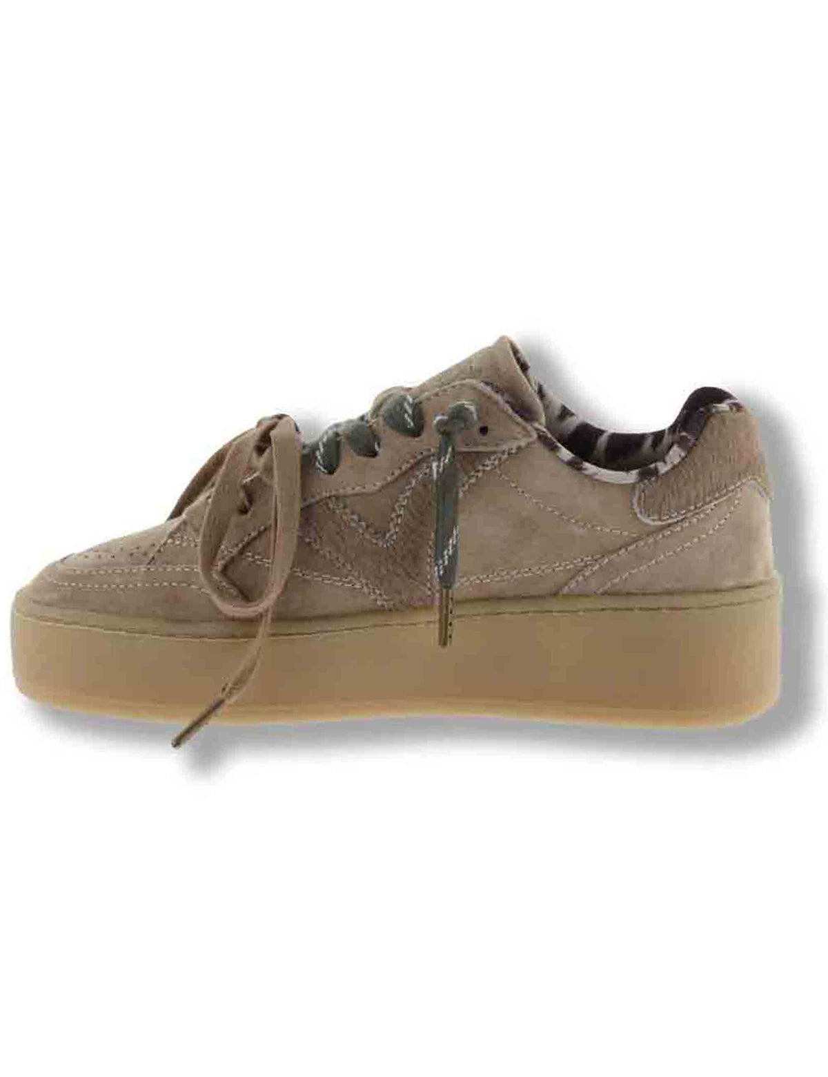 Sneakers donna Turin platform in camoscio beige con ciondolo cuore 1265105 80 Beige Victoria 