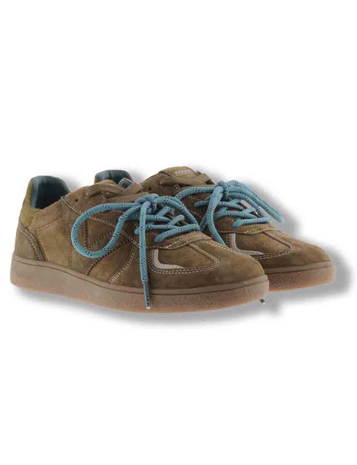Sneakers donna Londres in camoscio taupe con inserto pelo e doppio laccio mélange 1267100 82 Taupe Victoria 