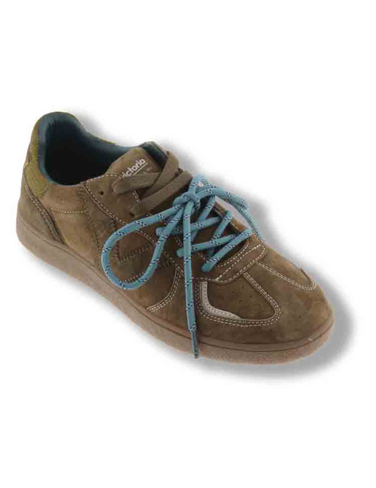 Sneakers donna Londres in camoscio taupe con inserto pelo e doppio laccio mélange 1267100 82 Taupe Victoria 