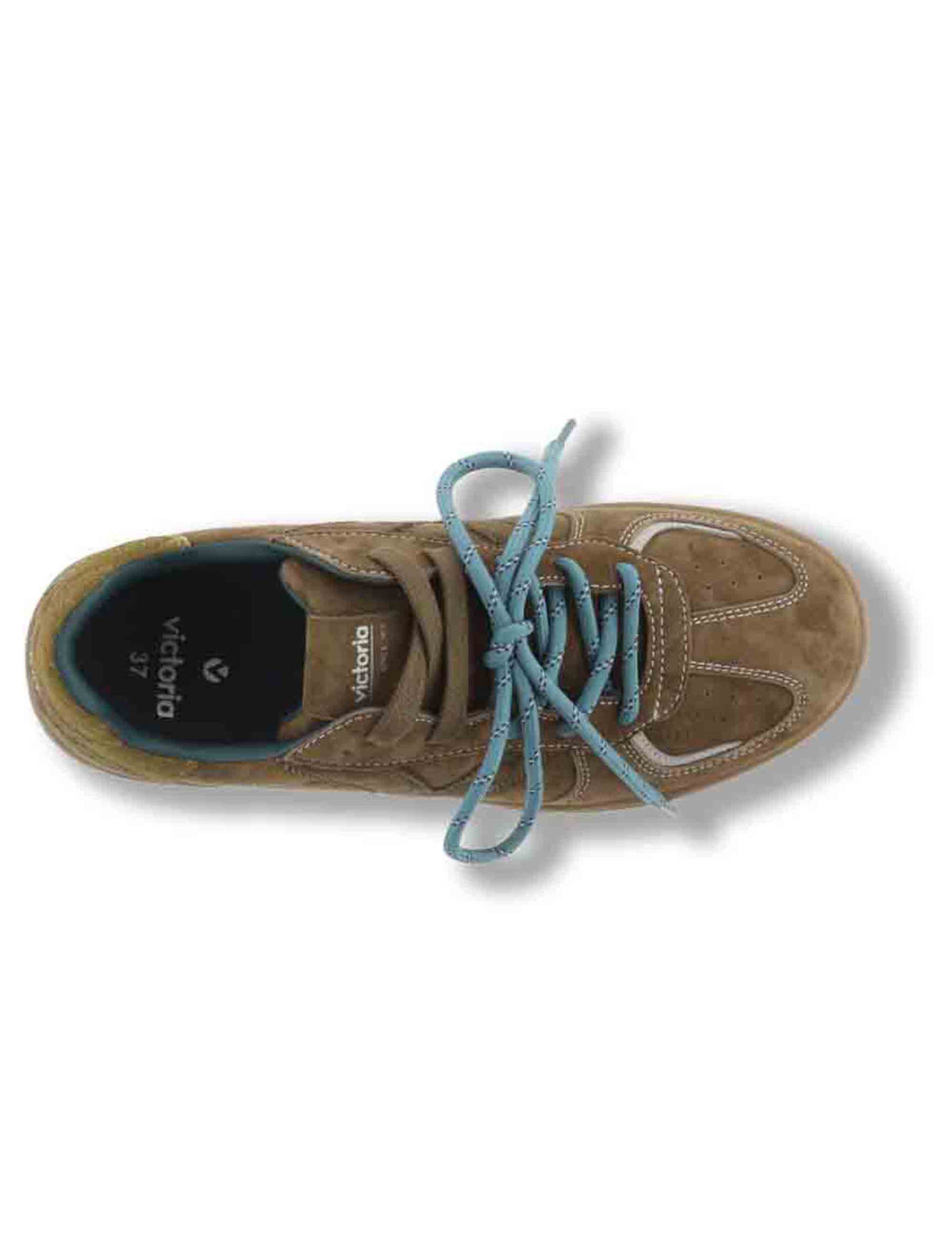 Sneakers donna Londres in camoscio taupe con inserto pelo e doppio laccio mélange 1267100 82 Taupe Victoria 