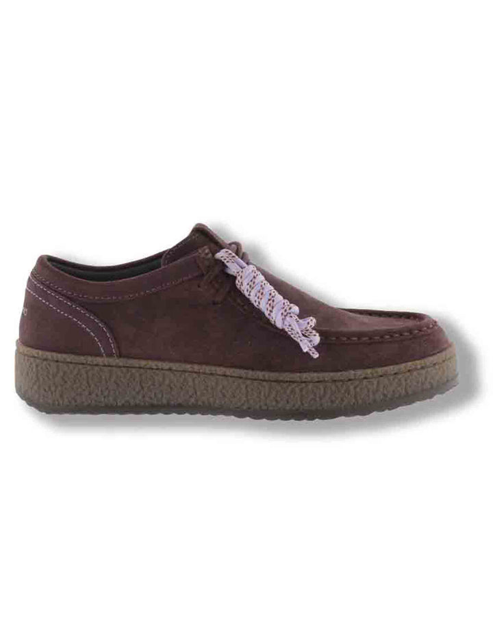 Mocassini donna Malmo in camoscio bordeaux con impunture a contrasto e doppio laccio mélange 1268101 41 Burdeos Victoria 