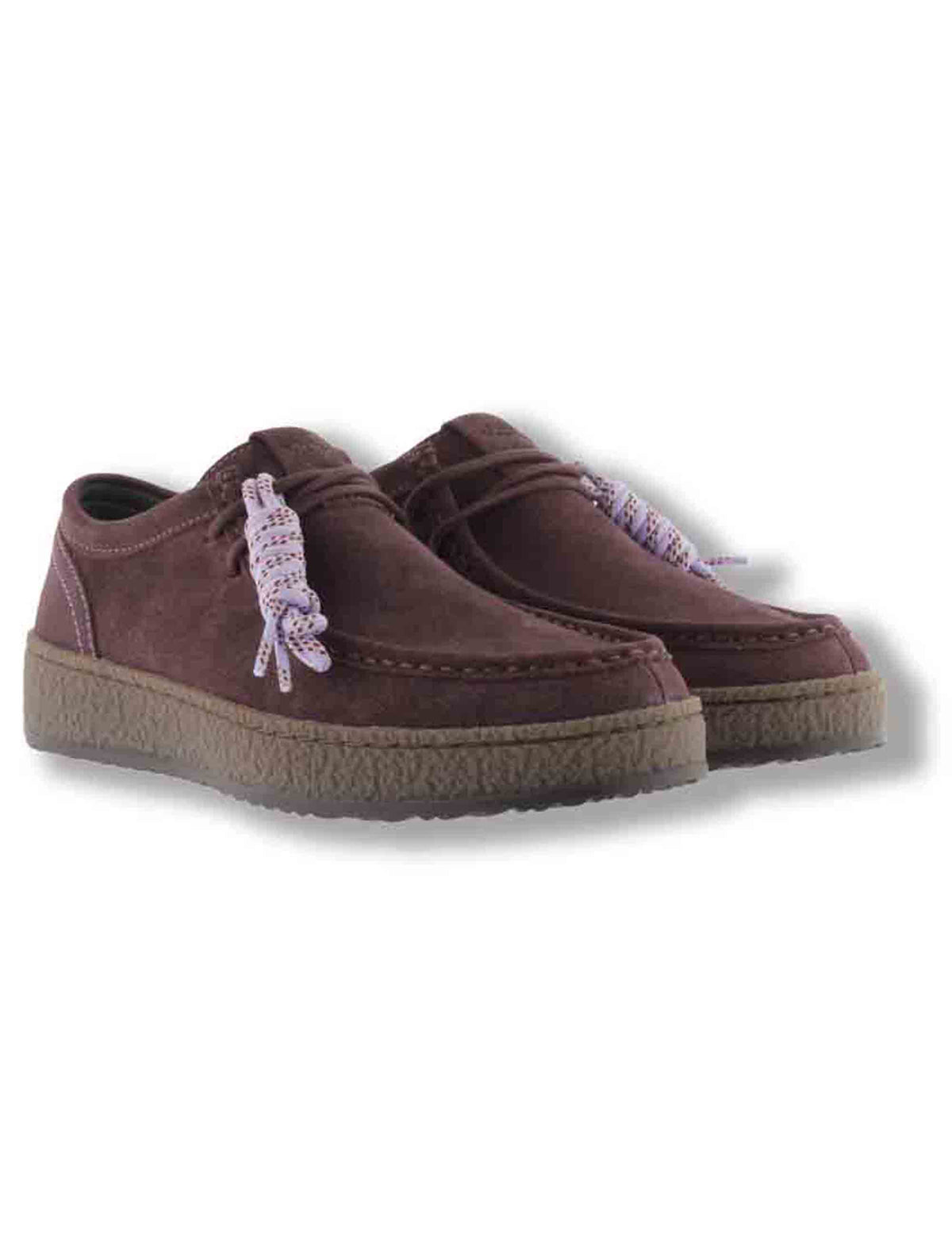 Mocassini donna Malmo in camoscio bordeaux con impunture a contrasto e doppio laccio mélange 1268101 41 Burdeos Victoria 