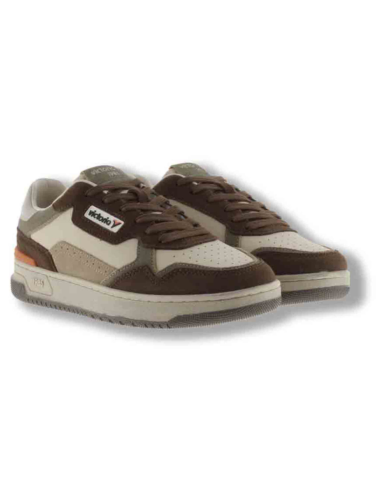 Sneakers donna C80 Urban in pelle con inserti camoscio marrone e logo anni '80 8800126 82 Taupe Victoria 