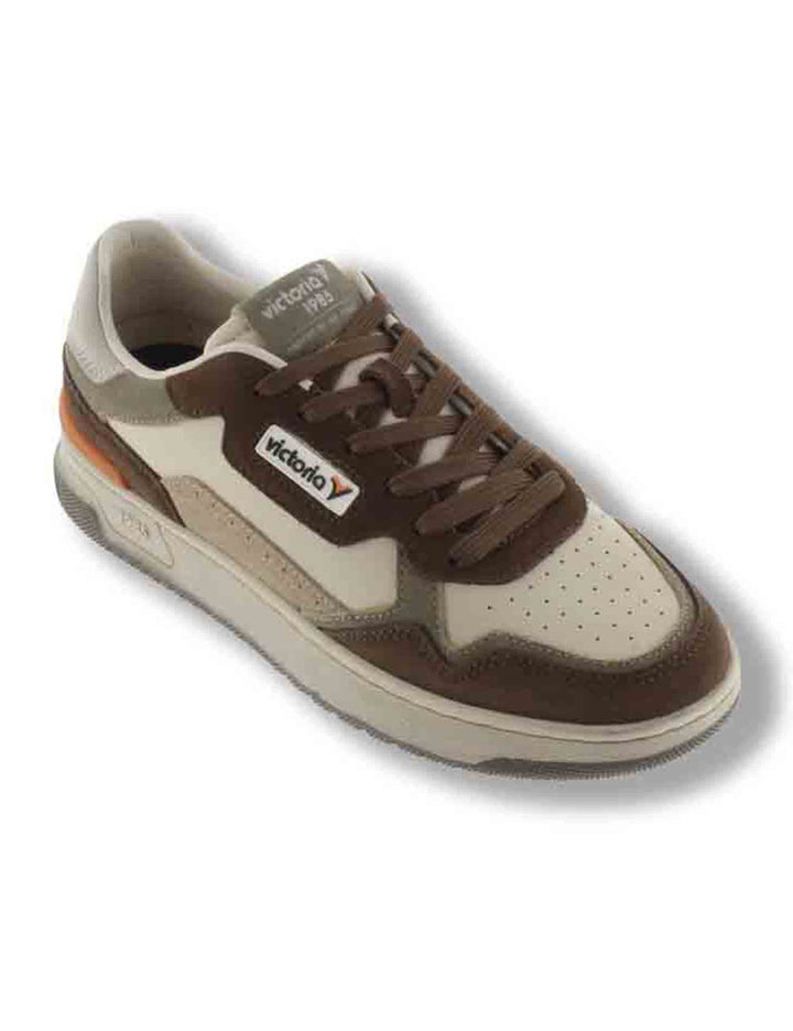 Sneakers donna C80 Urban in pelle con inserti camoscio marrone e logo anni '80 8800126 82 Taupe Victoria 